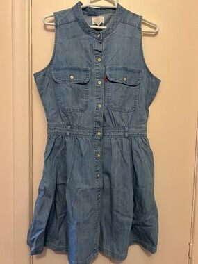 Levi's Light Blue Denim Sleeveless Shirt Dress